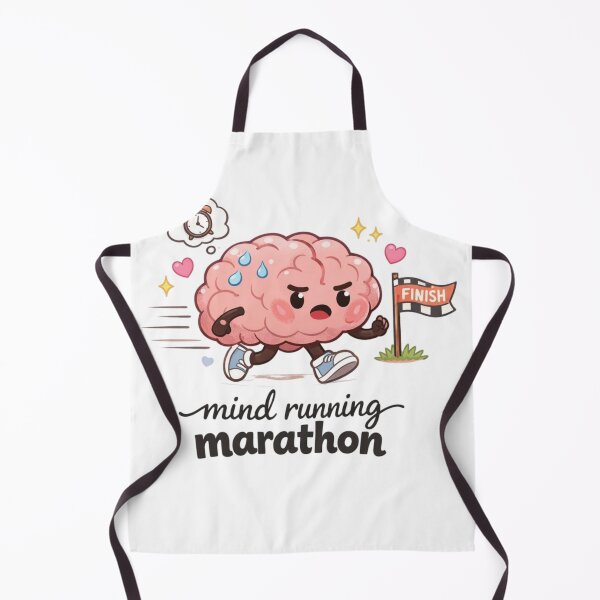 Item preview, Mind Running Marathon Cute Brain Design | Overthinking Funny Aesthetic Sticker designed and sold by Sanika arts .