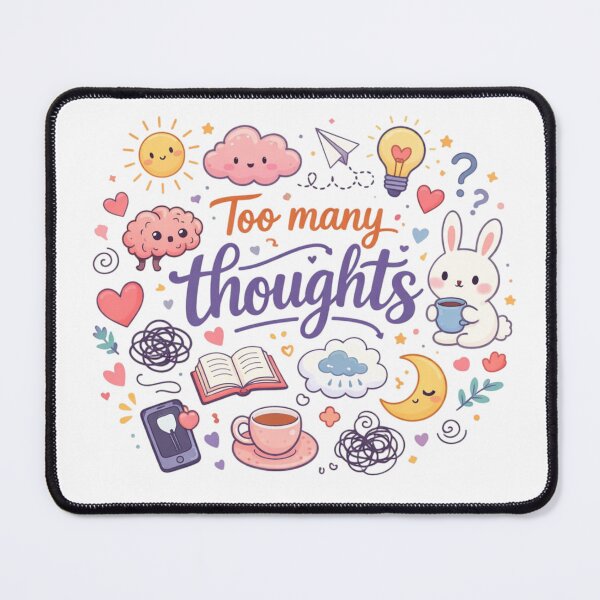 Item preview, Too Many Thoughts Cute Aesthetic Overthinking Design designed and sold by Sanika arts .