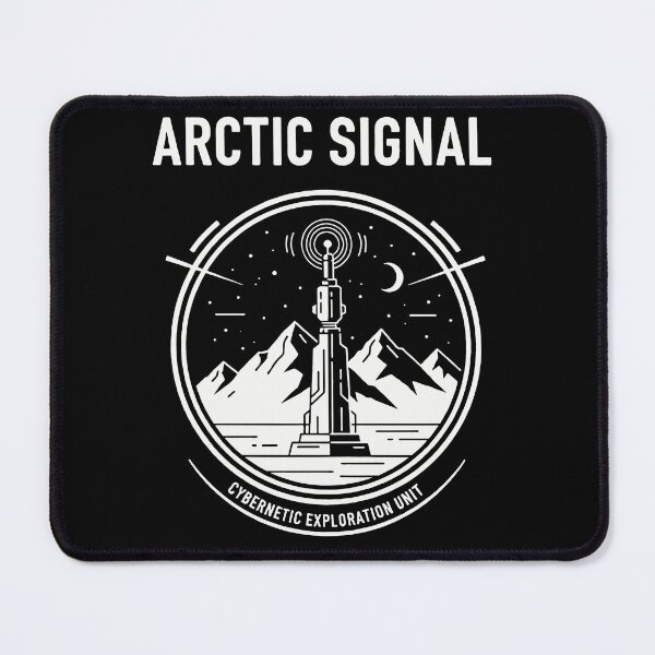 Item preview, Arctic Signal – Futuristic Mountain Tech Explorer Badge designed and sold by Ramkumar2025.
