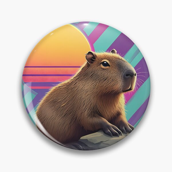 Item preview, Synthwave Capybara Chillout designed and sold by Sybille-Yates.