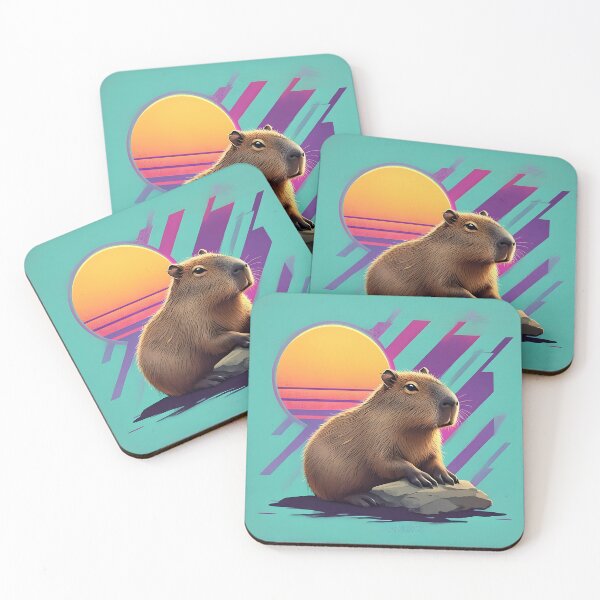 Item preview, Synthwave Capybara Chillout designed and sold by Sybille-Yates.