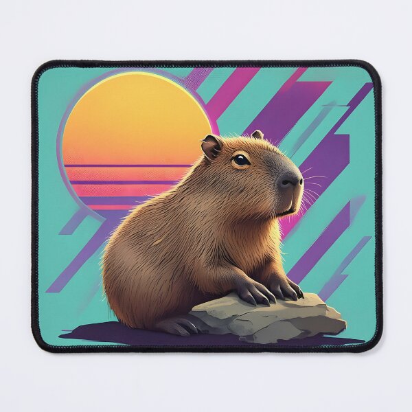 Item preview, Synthwave Capybara Chillout designed and sold by Sybille-Yates.