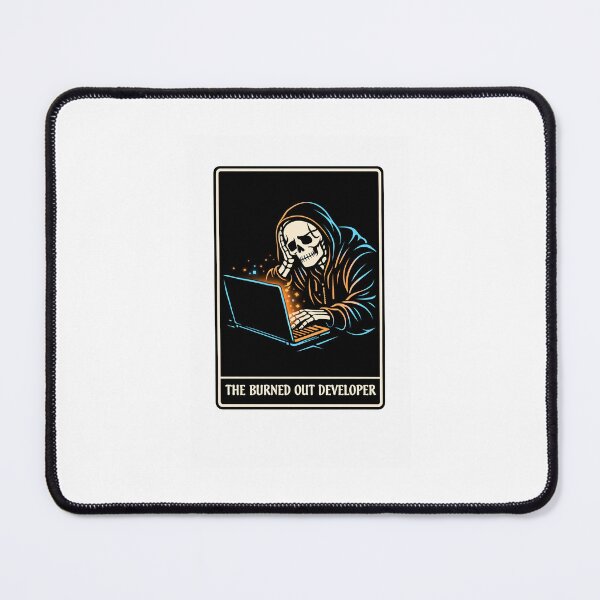 Item preview, Burned Out Developer Tarot Card Funny Programmer Gift Coding Humor Tech Tarot Art designed and sold by ByteAndBones.