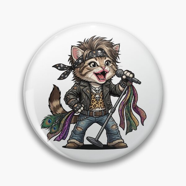 Item preview, Rockstar Cat Steven Tyler Style - Aerosmith Inspired Kitty designed and sold by miliemlac.