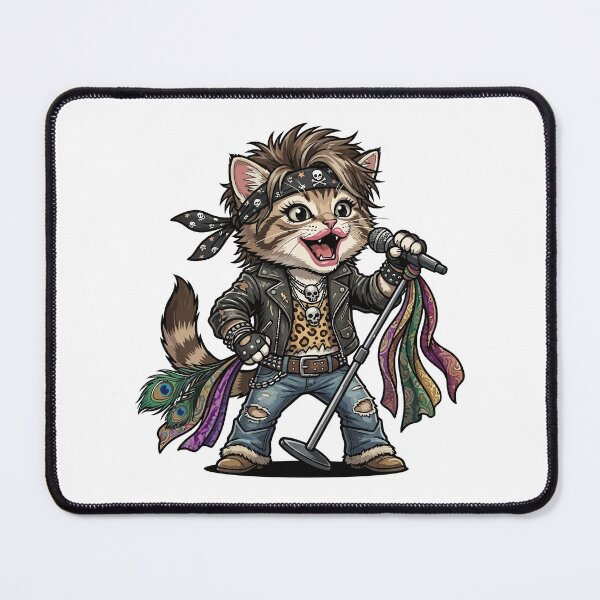 Item preview, Rockstar Cat Steven Tyler Style - Aerosmith Inspired Kitty designed and sold by miliemlac.