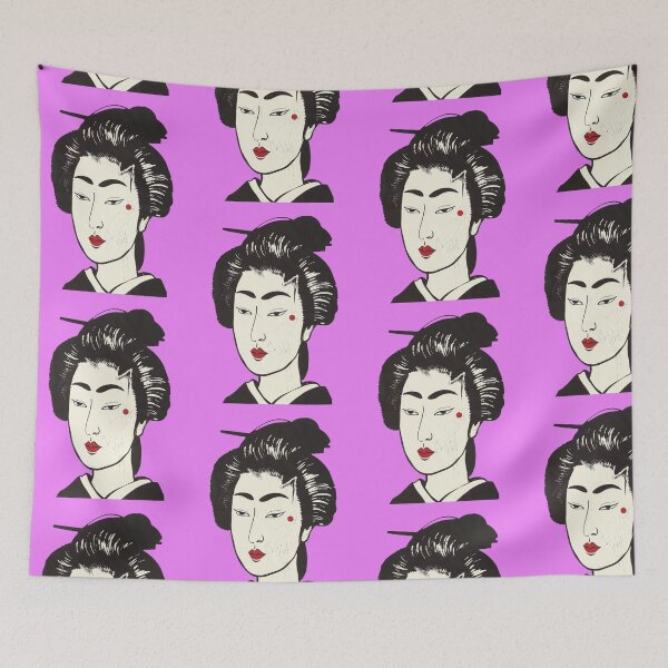 Item preview, Minimalist Geisha Portrait with Red Accents designed and sold by weirdfishes123.