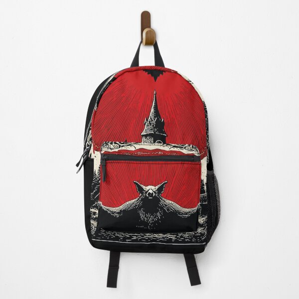 Item preview, Bloody vampire bat on red sunset above old village designed and sold by 127sm.