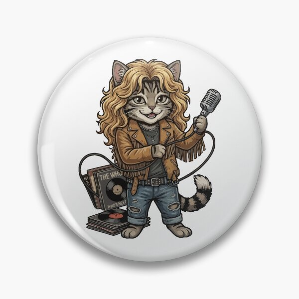 Item preview, Robert Plant Inspired Cat with The Who Records - Classic Rock Kitty designed and sold by miliemlac.