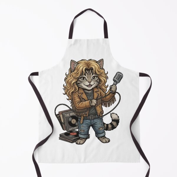 Item preview, Robert Plant Inspired Cat with The Who Records - Classic Rock Kitty designed and sold by miliemlac.
