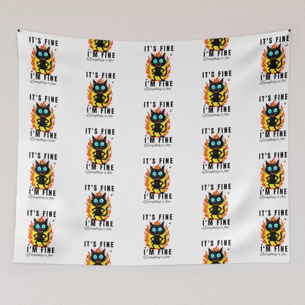 Item preview, It's Fine I'm Fine Everything Is Fine Funny Cat  designed and sold by wesdesignshop.