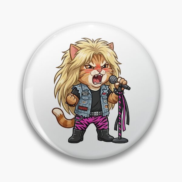 Item preview, Sebastian Bach Inspired Cat - Skid Row Hair Metal Kitty designed and sold by miliemlac.