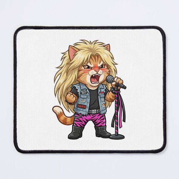 Item preview, Sebastian Bach Inspired Cat - Skid Row Hair Metal Kitty designed and sold by miliemlac.