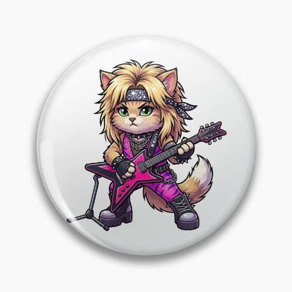 Item preview, Vince Neil Inspired Cat - Motley Crue Glam Metal Guitar Kitty designed and sold by miliemlac.