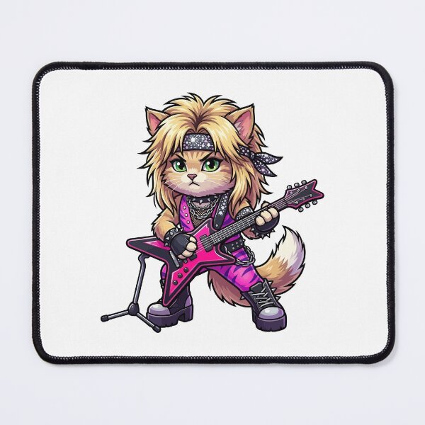 Item preview, Vince Neil Inspired Cat - Motley Crue Glam Metal Guitar Kitty designed and sold by miliemlac.