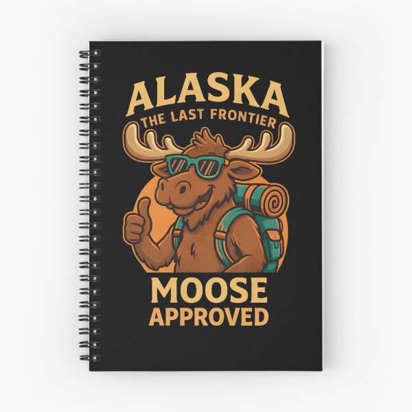 Item preview, Alaska Moose Approved Funny Hiking Design – The Last Frontier Cartoon Moose designed and sold by ArcticFoxStudio.