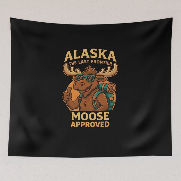 Item preview, Alaska Moose Approved Funny Hiking Design – The Last Frontier Cartoon Moose designed and sold by ArcticFoxStudio.