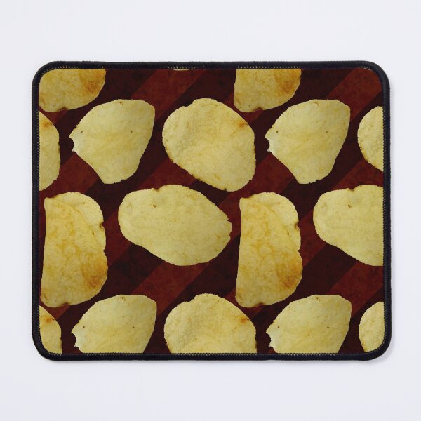 Item preview, Potato Chip seamless pattern on burgundy maroon stripes designed and sold by Paintbrushbetty.