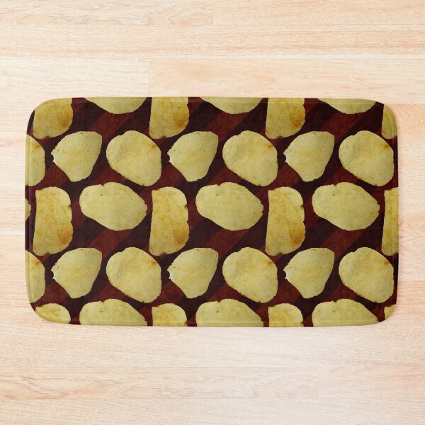 Item preview, Potato Chip seamless pattern on burgundy maroon stripes designed and sold by Paintbrushbetty.