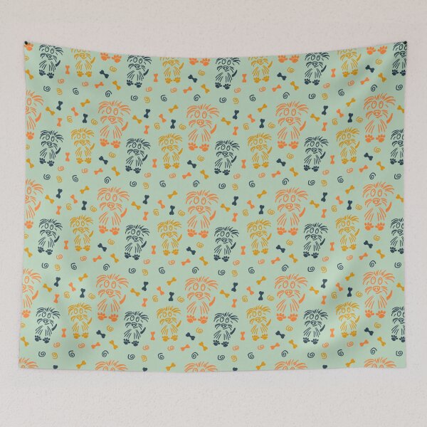 Item preview, Cute scruffy dog seamless repeating pattern designed and sold by SeamlessDsign.