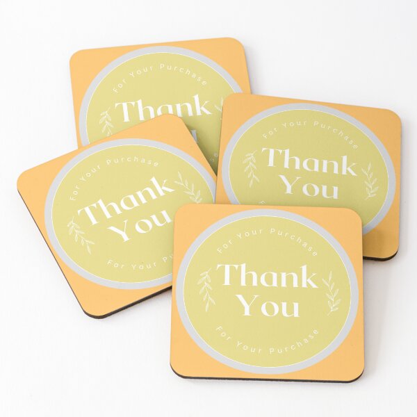Item preview,  Minimalist Thank You Purchase Sticker Design Yellow designed and sold by patsyrosedesign.