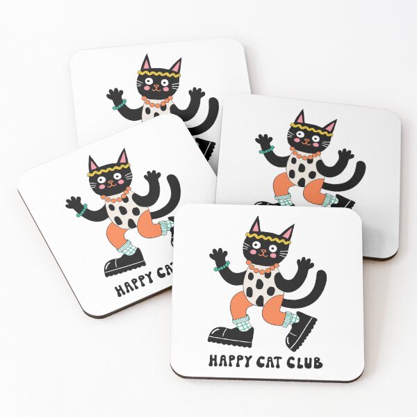 Item preview, Funny Retro 80s Aerobics Black Cat Vector Illustration designed and sold by DiNata.