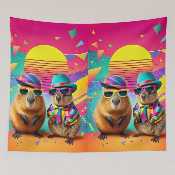 Item preview, Rad Capybara and Quokka Party Duo designed and sold by Sybille-Yates.