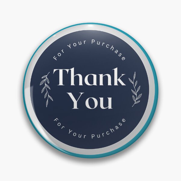 Item preview, Minimalist Thank You Purchase Sticker Design Blue designed and sold by patsyrosedesign.