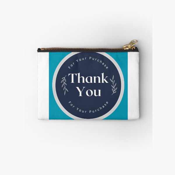 Item preview, Minimalist Thank You Purchase Sticker Design Blue designed and sold by patsyrosedesign.