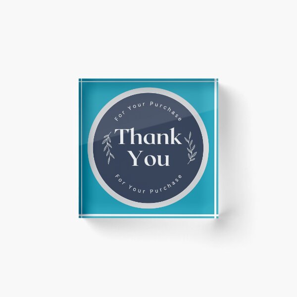 Item preview, Minimalist Thank You Purchase Sticker Design Blue designed and sold by patsyrosedesign.