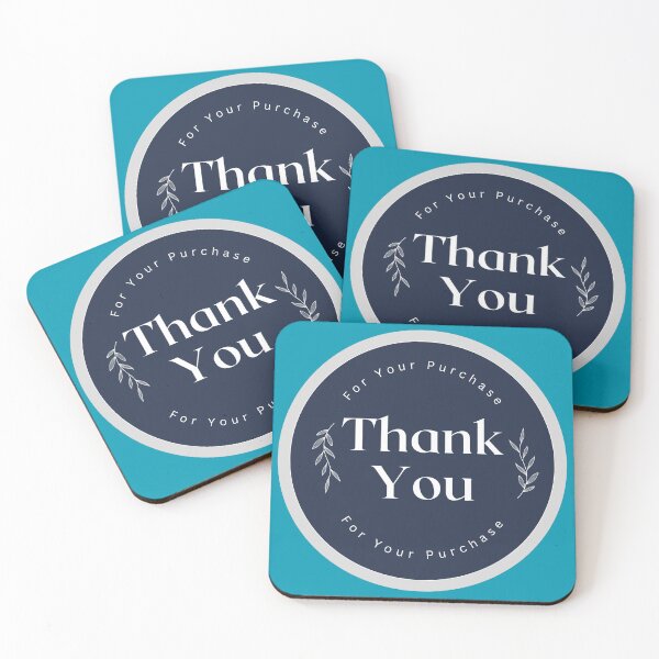 Item preview, Minimalist Thank You Purchase Sticker Design Blue designed and sold by patsyrosedesign.
