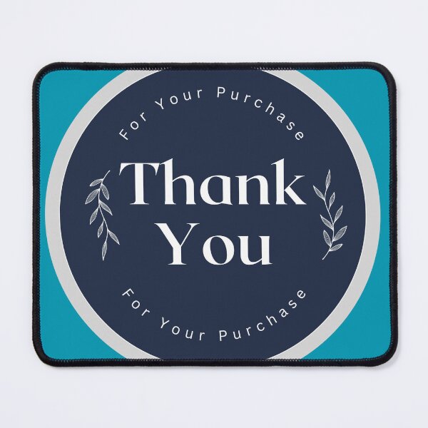 Item preview, Minimalist Thank You Purchase Sticker Design Blue designed and sold by patsyrosedesign.