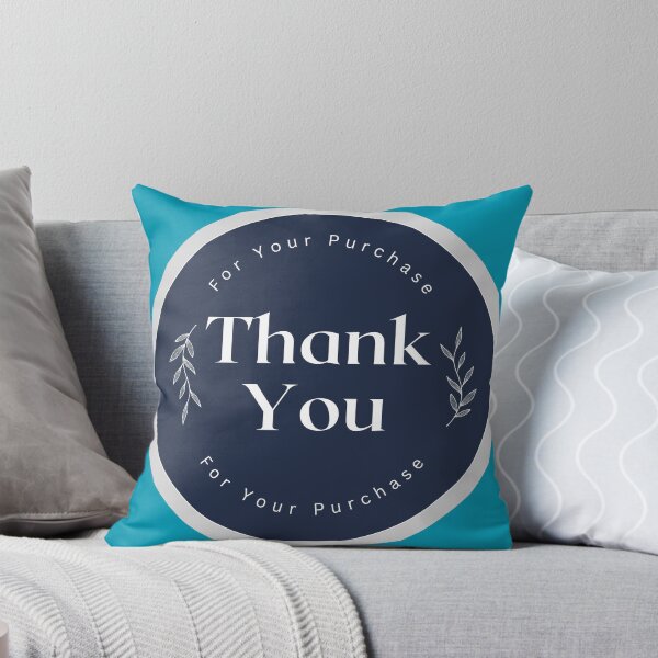 Item preview, Minimalist Thank You Purchase Sticker Design Blue designed and sold by patsyrosedesign.
