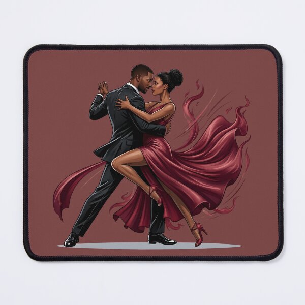 Item preview, Bachata Intimo - Afro Couple Dancing Burgundy Elegant Art designed and sold by WowDezign.