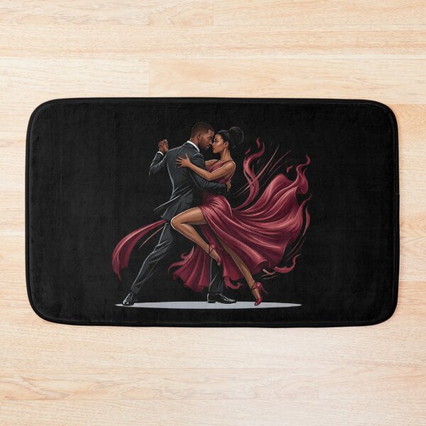 Item preview, Bachata Intimo - Afro Couple Dancing Burgundy Elegant Art designed and sold by WowDezign.