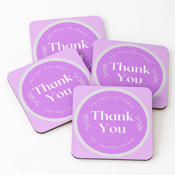 Item preview, Minimalist Thank You Purchase Sticker Design Purple designed and sold by patsyrosedesign.