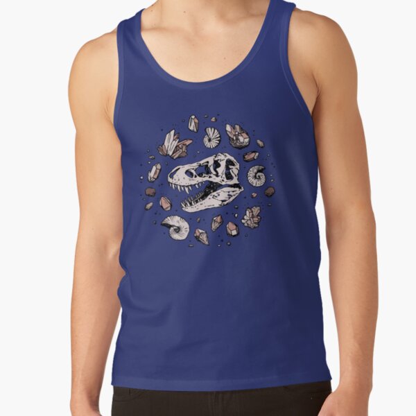 Geo-rex Vortex | Rose Quartz | Dinosaur Skull Fossil Art Tank Top