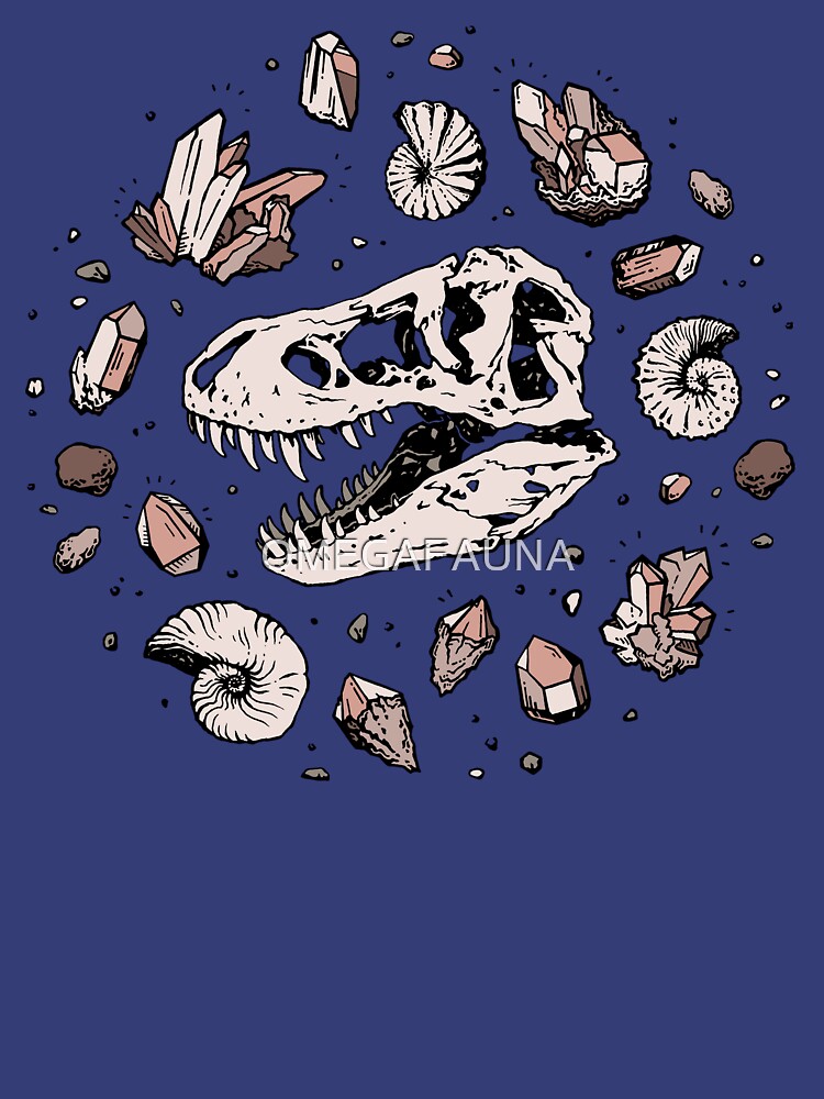 Geo-rex Vortex | Rose Quartz | Dinosaur Skull Fossil Art by OMEGAFAUNA