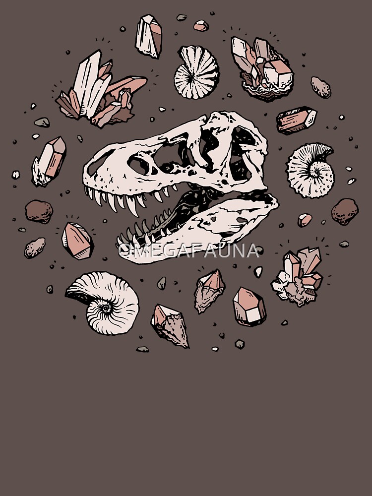 Geo-rex Vortex | Rose Quartz | Dinosaur Skull Fossil Art by OMEGAFAUNA