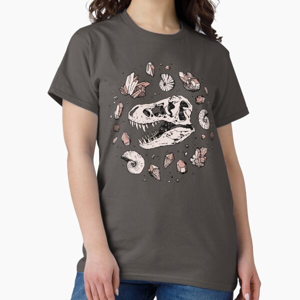 Vista previa del artículo con la obra «Vórtice Geo-rex | cuarzo rosa | Arte fósil de cráneo de dinosaurio», diseñado y vendido por OMEGAFAUNA.