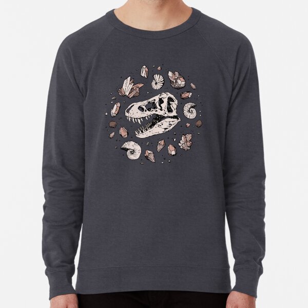 Geo-rex Vortex | Rose Quartz | Dinosaur Skull Fossil Art Lightweight Sweatshirt
