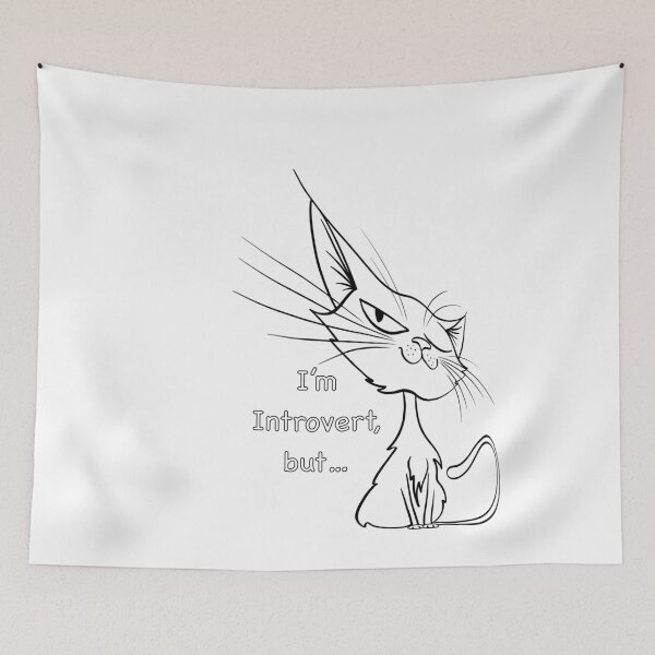 Item preview, Introvert minimalistic cat shirt designed and sold by Maryart8.