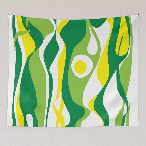 Item preview, Spring pattern psychedelic element earth retro flow green designed and sold by Luzi Illustrella.