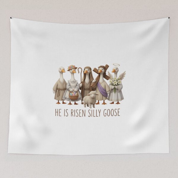 Item preview, He Is Risen Silly Goose Easter Jesus Christ  designed and sold by Thread&Fable.