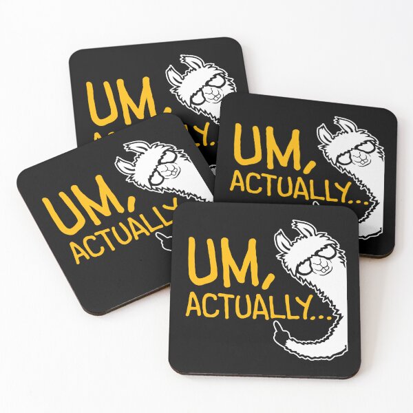Item preview, Um Actually Llama Alpaca Finger Pointing Smug Nerd Correction designed and sold by shirt-o-mat.