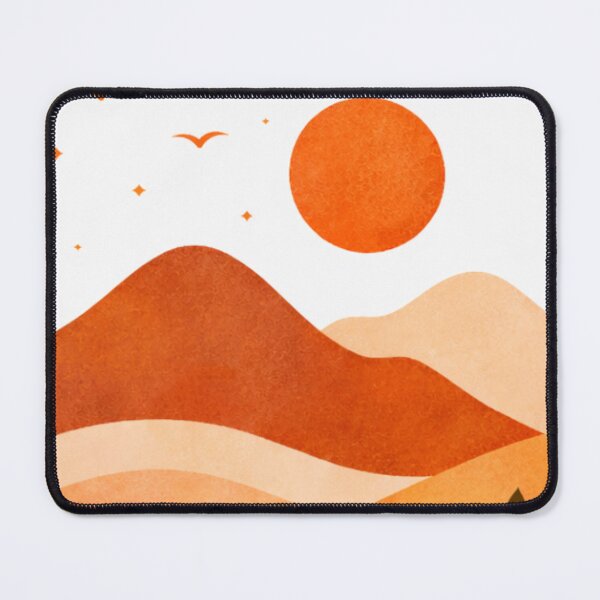 Item preview, Abstract Desert Landscape, Warm Sunset Aesthetic, Minimalist Nature Art, Boho Mountain Illustration, Orange Earth Tone Design designed and sold by Be-You-Vibes.