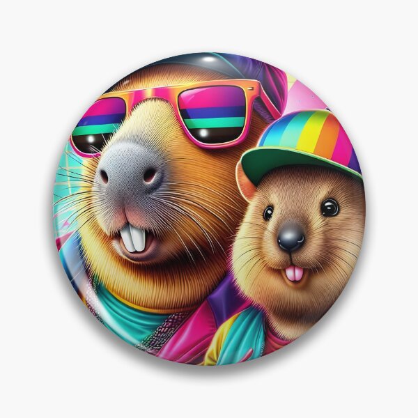 Item preview, Retro Streetwear Capybara and Quokka designed and sold by Sybille-Yates.