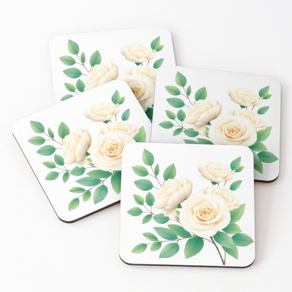 Item preview, Elegant Cream White Roses Floral Illustration designed and sold by Nirismin.