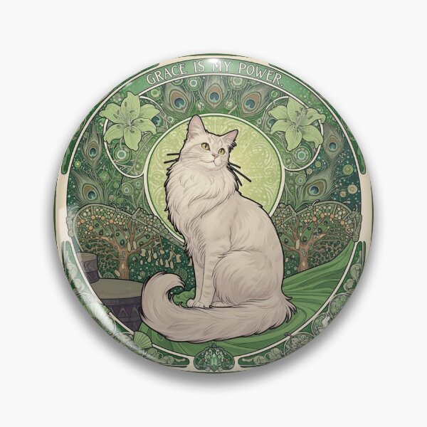 Item preview, Grace is My Power | Art Nouveau Spiritual Cat Design designed and sold by ArtNouveauCats.