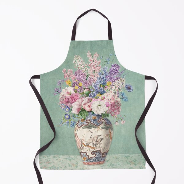 Item preview, Vintage Spring flowers bouquet in chinoiserie vase designed and sold by Bloomery Decor.
