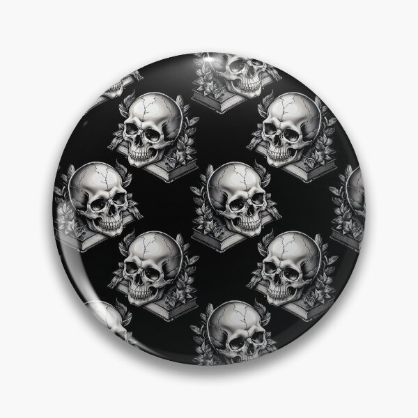 Item preview, Skulls on Books Pattern Design - Black  designed and sold by PatternTitan.